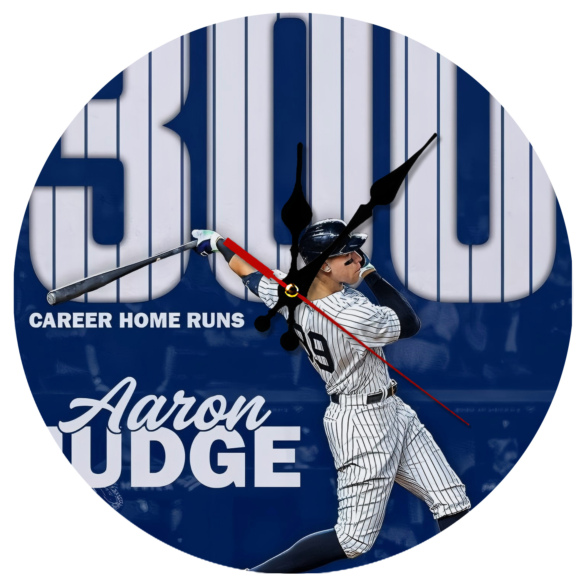 Aaron Judge 300 Home Runs Silent Round Wall Clock – Modern & Stylish DIY Design, Durable Wood Construction, Easy To Install – Perfect For Office, Bedroom, Living Room, And More